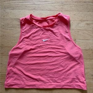 Nike pro pink crop tank top